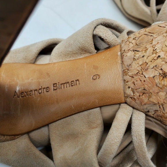 Alexandre Birman Bow Suede Nude Beige Heels - Picture 10 of 10